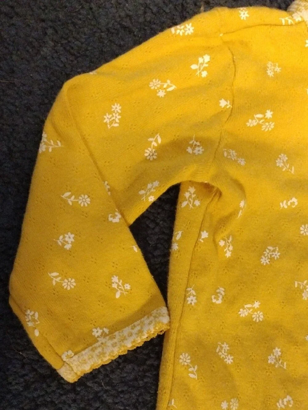 Carter's Yellow Floral Footed One-Piece - Picture 4 of 8